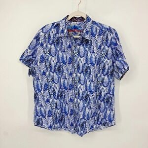 Robert Graham Button Up Shirt Men's Size L Tropical Resort Short Sleeve Casual